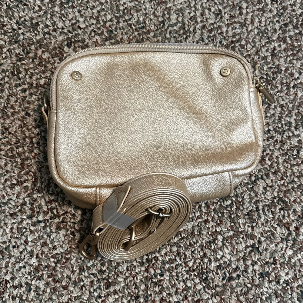 Thirty-One Gold Women's Double Zip Crossbody